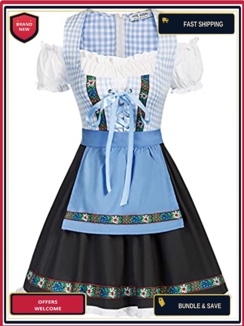 Dirndl Dress German Bavarian Oktoberfest Beer Maid Costume